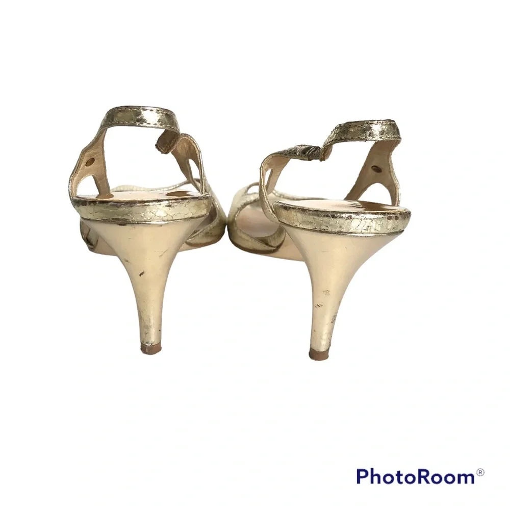 Michael Kors Metallic Gold Leather Sandal
